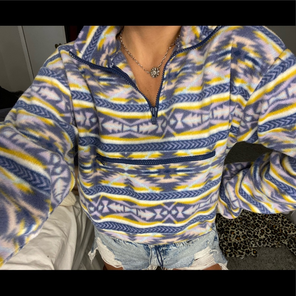 Tribal Print Soft Quarter Zip
